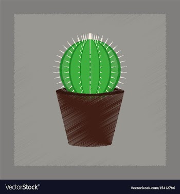 Flat shading style plant cactoideae vector image