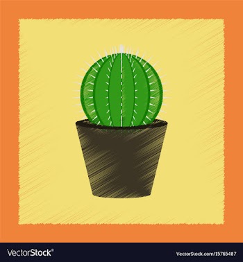 Flat shading style plant cactoideae vector image