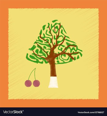 Flat shading style plant cerasus vector image