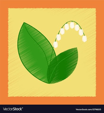 Flat shading style plant convallaria vector image