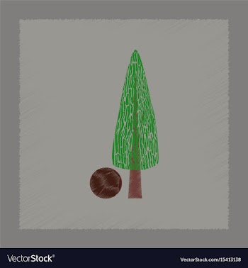 Flat shading style plant cupressus vector image