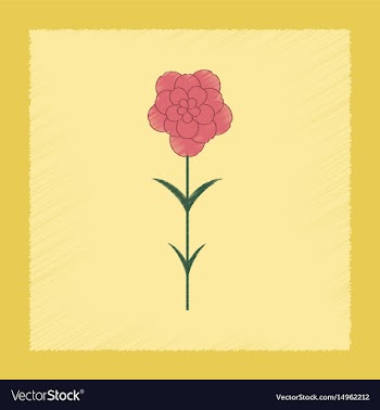 Flat shading style plant dianthus vector image