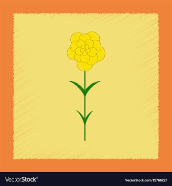 Flat shading style plant dianthus vector image