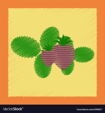Flat shading style plant fragaria vector image