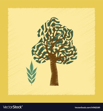 Flat shading style plant fraxinus vector image
