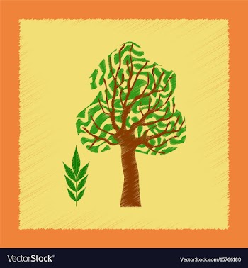 Flat shading style plant fraxinus vector image