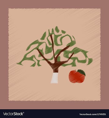 Flat shading style plant Malus vector image