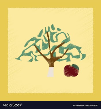 Flat shading style plant malus vector image
