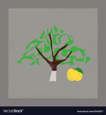 Flat shading style plant malus vector image