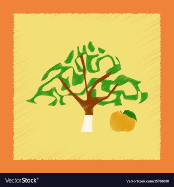 Flat shading style plant malus vector image