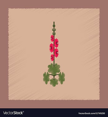 Flat shading style plant Malva vector image