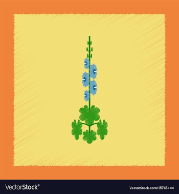 Flat shading style plant malva vector image