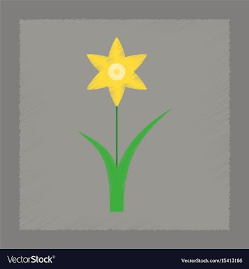 Flat shading style plant narcissus vector image