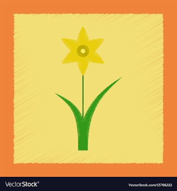 Flat shading style plant narcissus vector image