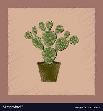 Flat shading style plant Opuntia vector image