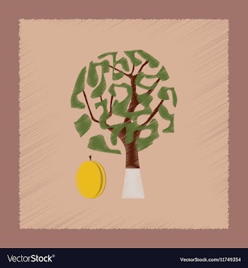 Flat shading style plant Prunus vector image