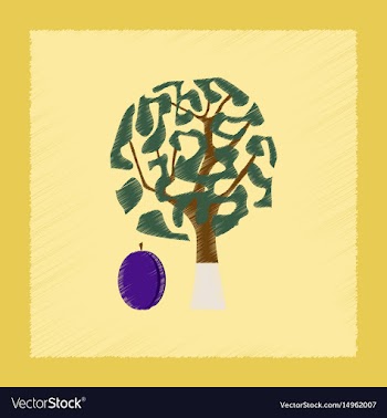 Flat shading style plant prunus vector image