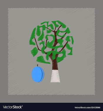 Flat shading style plant prunus vector image