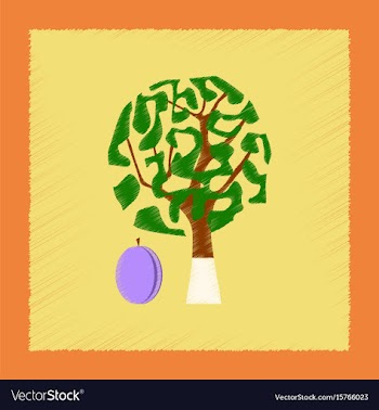 Flat shading style plant prunus vector image