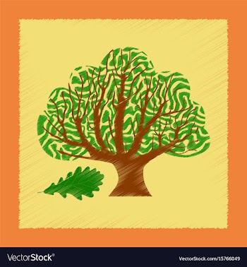 Flat shading style plant quercus vector image
