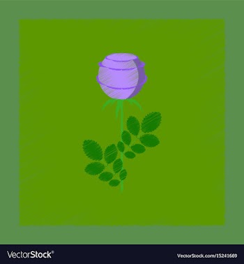 Flat shading style plant rosa vector image