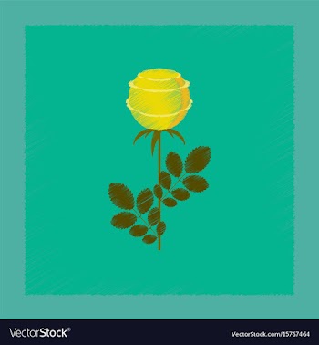 Flat shading style plant rosa vector image