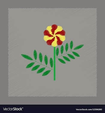 Flat shading style plant tagetes vector image