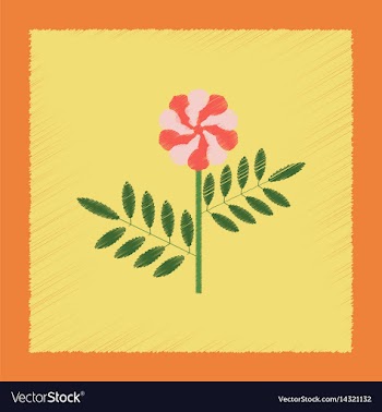 Flat shading style plant tagetes vector image