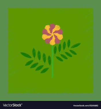 Flat shading style plant tagetes vector image