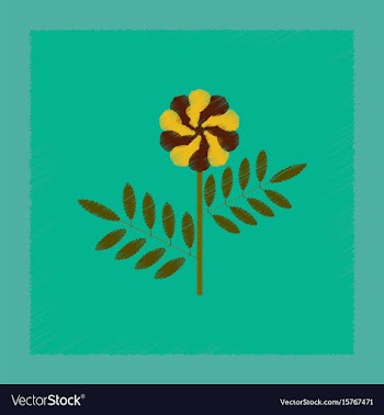 Flat shading style plant tagetes vector image