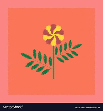Flat shading style plant tagetes vector image