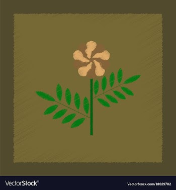 Flat shading style plant tagetes vector image