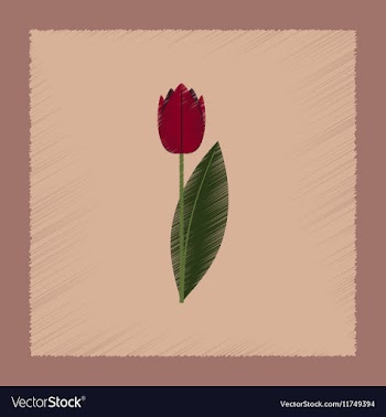 Flat shading style plant Tulipa vector image