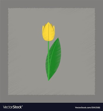 Flat shading style plant tulipa vector image