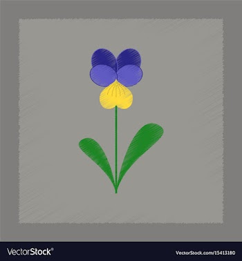 Flat shading style plant viola vector image