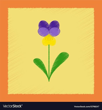 Flat shading style plant viola vector image