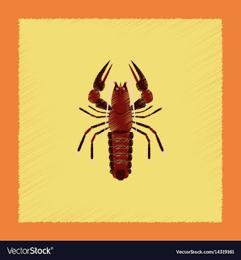 Flat shading style seafood lobster vector image
