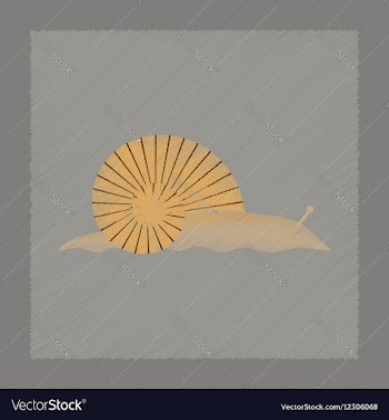 Flat shading style snail vector image