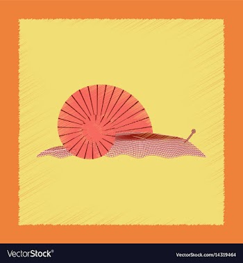 Flat shading style snail vector image