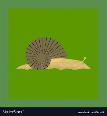 Flat shading style snail vector image
