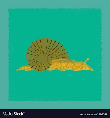 Flat shading style snail vector image