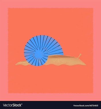 Flat shading style snail vector image