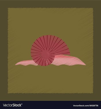 Flat shading style snail vector image