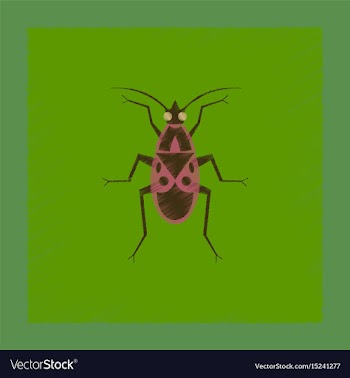 Flat shading style soldier bug vector image