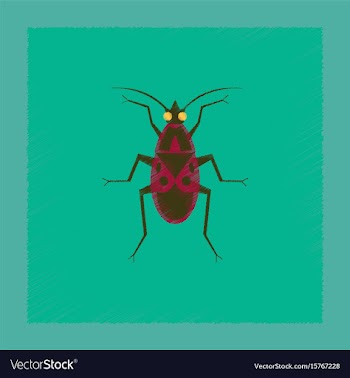 Flat shading style soldier bug vector image