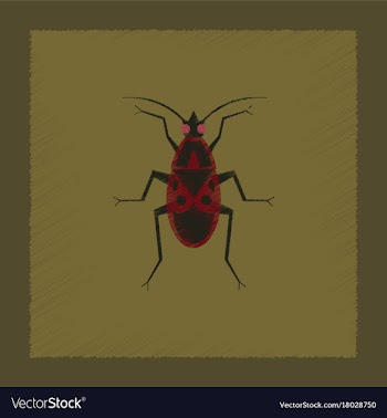 Flat shading style soldier bug vector image