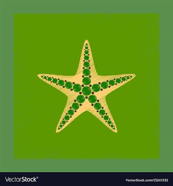 Flat shading style tropical starfish vector image