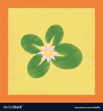 Flat shading style water lily vector image