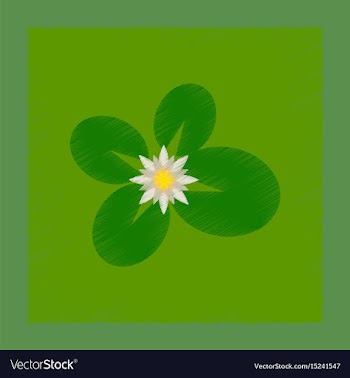Flat shading style water lily vector image