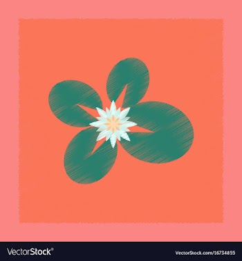 Flat shading style water lily vector image